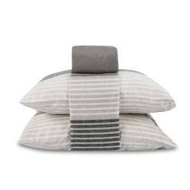 Jogo de Cama Casal Napoli Havan Casa 4 pçs - Fabrício Listra Cinza