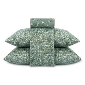 Jogo de Cama Casal Napoli Havan Casa 4 pçs - Garden Folhas Verde