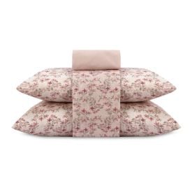 Jogo de Cama Casal Napoli Havan Casa 4 pçs - Elise Flowers Rosa