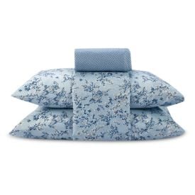 Jogo de Cama Casal Napoli Havan Casa 4 pçs - Charme Azul