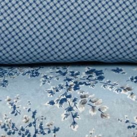 Jogo de Cama Casal Napoli Havan Casa 4 pçs - Charme Azul