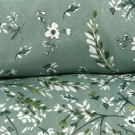 Jogo de Cama Casal Napoli Havan Casa 4 pçs - Garden Folhas Verde