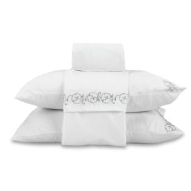 Jogo de Cama Imperial King Bordado Havan Casa 4 Peças - Branco
