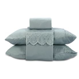 Jogo de Cama King 100% Poliéster com Renda Havan Casa 4 pçs - Verde