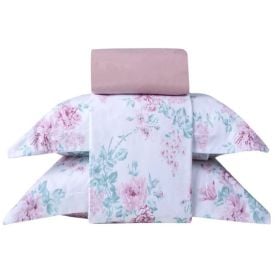 Jogo De Cama King Percal 100% Algodão Buona Fortuna  4 Pçs - Michelli Rosa