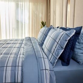 Jogo de Cama King Buona Fortuna 4Peças - Ravi Azul