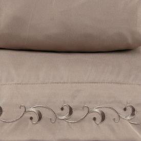 Jogo de Cama King com Bordado Imperial Havan Casa 4 pçs - Bege