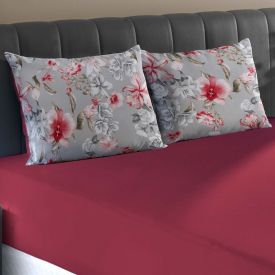 Jogo De Cama King Malha 100% Algodão Solecasa 3 Pçs - Cher Carmin