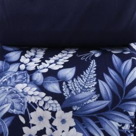 Jogo De Cama King Elegance Havan Casa 4 Pçs - Elegance Flowers Marinho