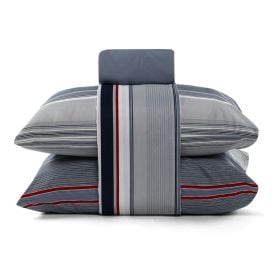 Jogo De Cama King Micropercal 180 Fios Havan Casa 4 Pçs - Renato listra Azul