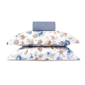 Jogo de Cama King Percal Buona Fortuna 3 p&ccedil;s - Acqua Azul Novo