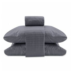 Jogo de Cama King Stripe Provence Havan Casa 4 pçs - Cinza