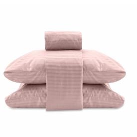 Jogo de Cama King Stripe Provence Havan Casa 4 pçs - Rosa