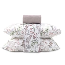 Jogo De Cama Queen 100% Algodão Royale 4 Peças - Libelula Flowers Rosa