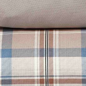 Jogo de Cama Queen 100% Algodão Royale 4 Peças - Jaqueline Xadrez Bege