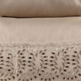 Jogo de Cama Queen com Renda Havan Casa 4 p&ccedil;s - Bege
