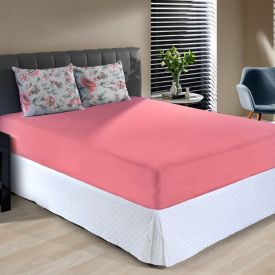 Jogo De Cama Queen Malha 100% Algodão Solecasa 3 Pçs - Lorena Goiaba