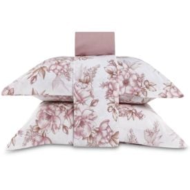 Jogo De Cama Queen Percal 200 Fios Buona Fortuna 4 Pçs - Cecilia Rosa