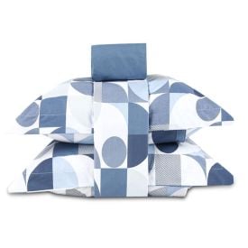 Jogo De Cama Queen Percal Buona Fortuna 4 Pçs - Lorenzo Azul 