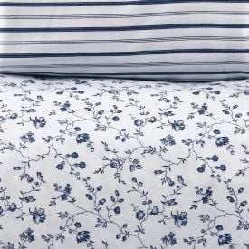 Jogo de Cama Queen Percal Buona Fortuna 4 pçs - Catarina Listra Azul