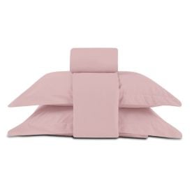 Jogo de Cama Queen Percal Buona Fortuna 4 pçs - Rosa Velho