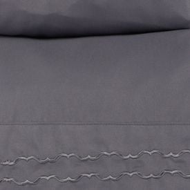 Jogo de Cama Queen Bordado Havan Casa 4 p&ccedil;s - Cinza Amianto