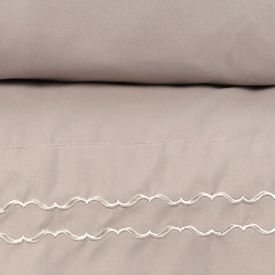 Jogo de Cama Queen Bordado Imperial 4 p&ccedil;s Havan Casa - Bege