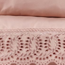 Jogo de Cama Queen com Renda Havan Casa 4 p&ccedil;s - Rosa