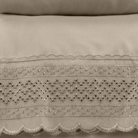 Jogo de Cama Queen com Renda Imperial Havan Casa 4 pçs - Bege