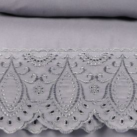 Jogo de Cama Queen Imperial com Renda Havan Casa 4 p&ccedil;s - Cinza Amianto