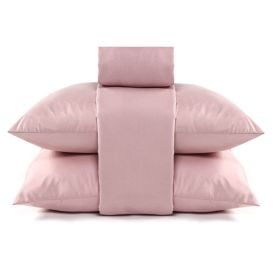 Jogo De Cama Queen Micro Percal Liso Havan Casa 4 Peças - Rosa