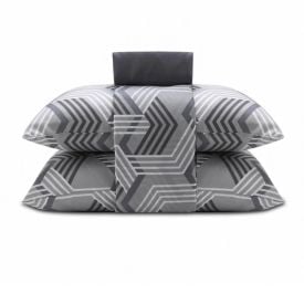 Jogo de Cama Queen Napoli Havan Casa 4 pçs - Gonzales Cinza
