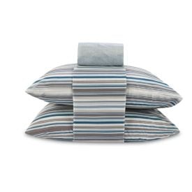 Jogo de Cama Queen Napoli Havan Casa 4 pçs - Mink Listra Azul