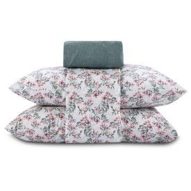 Jogo De Cama Queen Micropercal Havan Casa 4 Pçs - Elise Flowers Verde