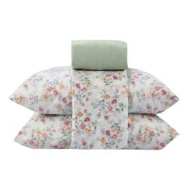 Jogo de Cama Queen Napoli Havan Casa 4 pçs - Luz Flowers Verde