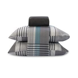 Jogo de Cama Queen Napoli Havan Casa 4 pçs - Pedro Xadrez Cinza