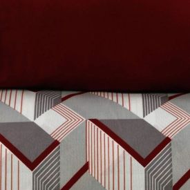 Jogo de Cama Queen Napoli Havan Casa 4 pçs  - Tridi Geométrico Vinho