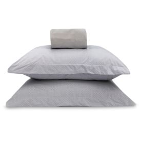 Jogo de Cama Queen Percal Buona Fortuna 3 pçs - Poa Prata