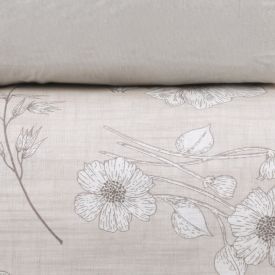 Jogo De Cama Solteiro 100% Algodão Royale Havan Casa 3 Pçs - Botanic Bege