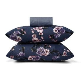Jogo de Cama Solteiro Malha Solecasa Havan Casa 2 pçs - Hera Azul Jeans
