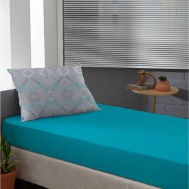 Jogo De Cama Solteiro Malha 100% Algodão Solecasa 2 Pçs - Venice Turquesa