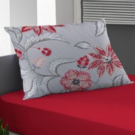 Jogo De Cama Solteiro Malha 100% Algodão Solecasa 2 Pçs - Stella Carmim