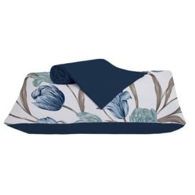 Jogo De Cama Solteiro Malha 100% Algodão Solecasa 2 Pçs - Tuly Azul Marinho