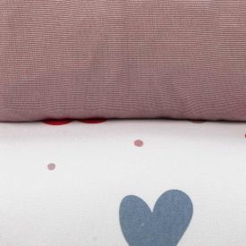 Jogo de Cama Solteiro Kids Malha Solecasa by Havan Kids 2 pçs - Corações Coloridos