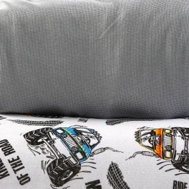 Jogo de Cama Solteiro Kids Malha Solecasa by Havan Kids 2 pçs - Truck Road Cinza