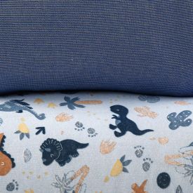 Jogo de Cama Solteiro Kids Malha Solecasa by Havan Kids 2 pçs - Dino Baby Azul Jeans