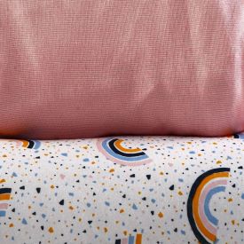 Jogo de Cama Solteiro Kids Malha Solecasa by Havan Kids 2 pçs - Mini Arco Iris Rosa