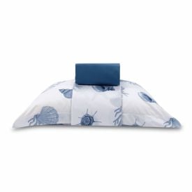Jogo de Cama Solteiro Percal Buona Fortuna 3 pçs - Brisa Do Mar Azul 2