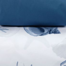 Jogo de Cama Solteiro Percal Buona Fortuna 3 pçs - Brisa Do Mar Azul