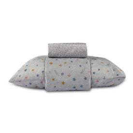 Jogo de Cama Solteiro 150 Fios Havan Kids 3 pçs - Aster Star Cinza